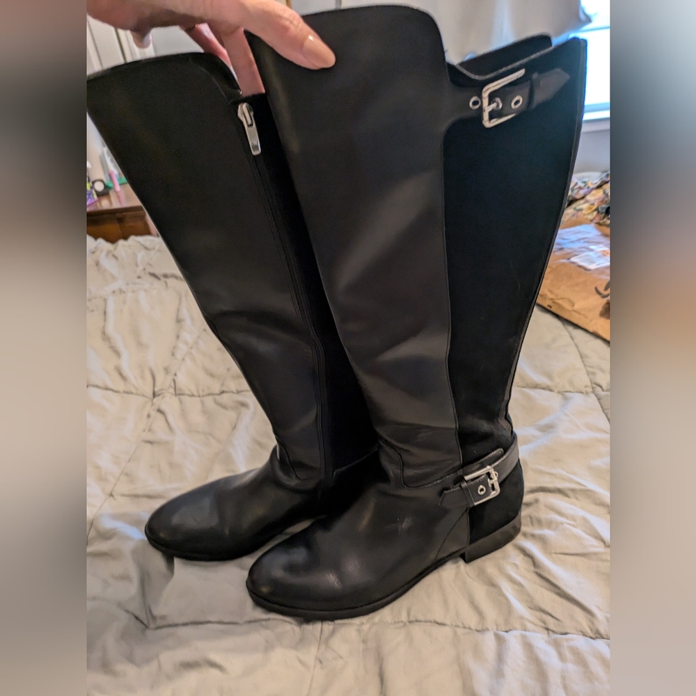 Marc Fisher wide calf leather boots